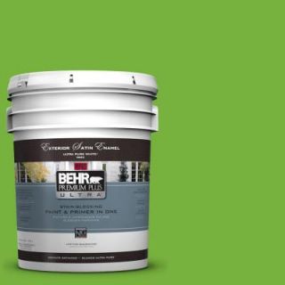 BEHR Premium Plus Ultra 5 gal. #S G 430 Sparkling Apple Satin Enamel Exterior Paint 985305