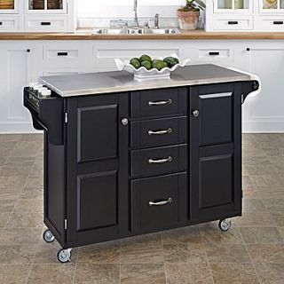Home Styles 35.5 Stainless Steel, Wood Cabinet Kitchen Cart