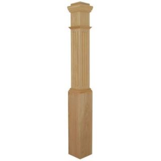 Stair Parts 55 in. x 6 1/4 in. Poplar Fluted Box Newel Post 4092P 055 SD00L