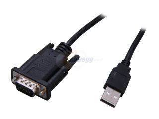 Sabrent USB 2.0 to Serial (9 Pin) DB 9 RS 232 Adapter Cable 6ft Cable with thumbscrews connectors (CB FTDI)
