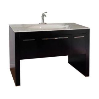 Bellaterra Home Derry 56 in. W Single Vanity in Dark Walnut with Marble Vanity Top in White 804380 WH