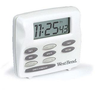 West Bend Triple Timer with Clock, White