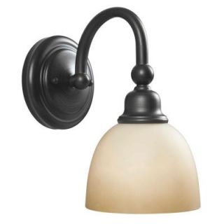 World Imports Amelia 1 Light Oil Rubbed Bronze Bath Sconce with Glass WI353188
