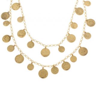 Joan Rivers 24 Russian Coin Charm Necklace with 3 Extender —