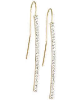 Cubic Zirconia Linear Drop Earrings in 10k Gold   Earrings   Jewelry