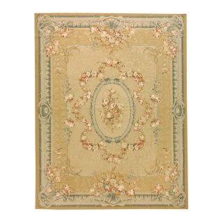Versailles Gold Rectangular Indoor Hand Knotted Oriental Area Rug (Common 9 x 12; Actual 108 in W x 144 in L)