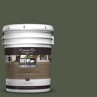 BEHR Premium Plus Ultra 5 gal. #430F 7 Windsor Moss Flat Exterior Paint 485305