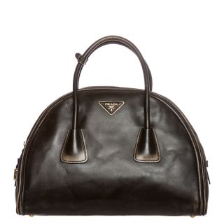 Prada Dark Brown Vitello Leather Bowler Bag  ™ Shopping