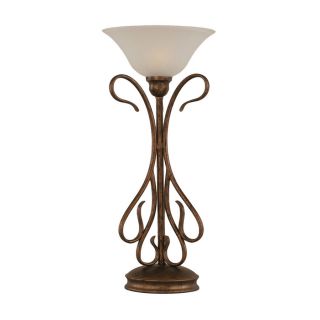 23.25 in Bronze Touch Indoor Table Lamp with Glass Shade