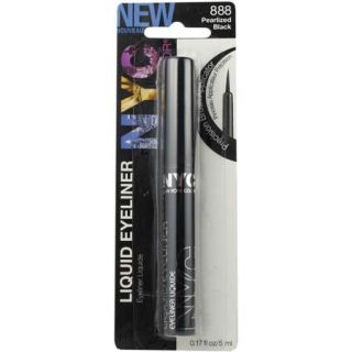 NYC New York Color Liquid Eyeliner, 888 Pearlized Black, 0.17 fl oz