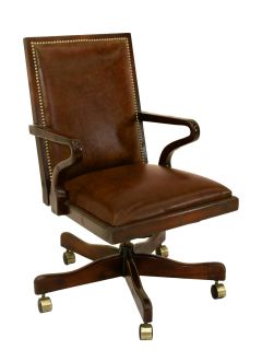 Leather Swivel desk chair by Old Hickory Tannery
