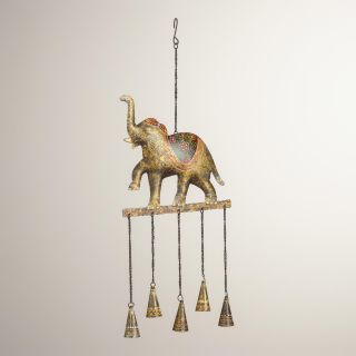 Metal Elephant with Bells Wind Chime