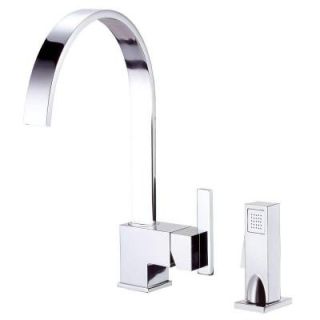 Danze Sirius Single Handle Standard Kitchen Faucet with Veggie Spray in Chrome D401544
