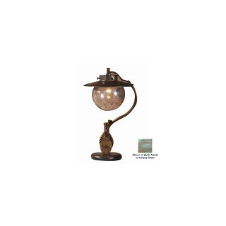 Lustrarte 18.09 in Antique Green Table Lamp with Glass Shade