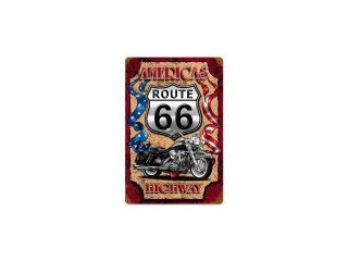 Past Time Signs SM017 America Highway Motorcycle Vintage Metal Sign