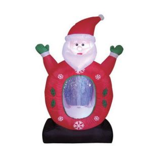 BZB Goods Christmas Inflatable Santa with Snowflake Decoration