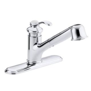 KOHLER Fairfax Single Handle Pull Out Sprayer Kitchen Faucet in Polished Chrome K 12177 CP