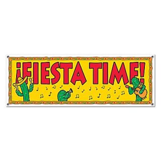 Beistle 5 x 21 Fiesta Time Sign Banner, 3/Pack