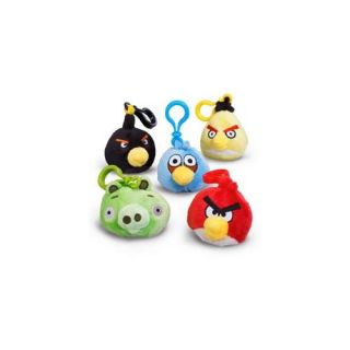 Angry Birds 3" Plush Backpack Clip On Green Pig