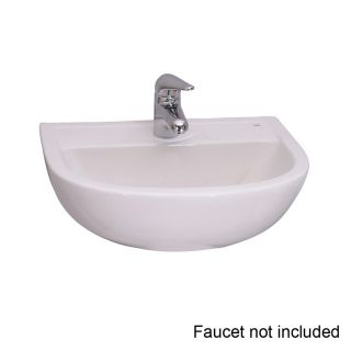 Barclay Compact White Wall Mount Round Bathroom Sink