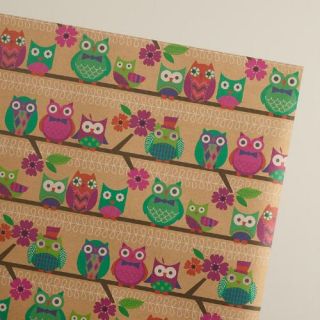 Spring Owls Wrapping Paper Roll