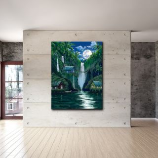 Ready2hangart Moon Over the Falls by David Dunleavy Painting Print