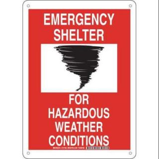 BRADY 127162 Fire Safety Sign, Plastic, 14 x 10, Red/Blk