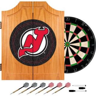 Trademark NHL New Jersey Devils Wood Finish Dart Cabinet Set NHL7000 NJD