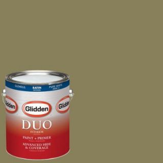 Glidden DUO 1 gal. #HDGG13 Antique Olive Satin Latex Interior Paint with Primer HDGG13 01SA