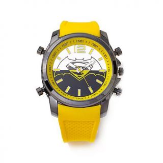 Batman v Superman Logo Dial Gunmetal Tone Yellow Silicone Strap Watch   8050292