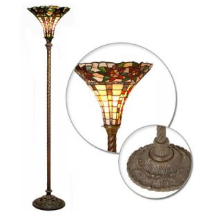 Light Torchiere with Side Floor Lamp by Dale Tiffany