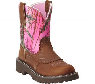 Womens Ariat Fatbaby   Tanned Copper/Pink Camo Full Grain Leather/Suede