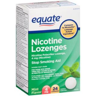 Equate Mint Flavor Nicotine Lozenges Stop Smoking Aid, 4mg, 24 count