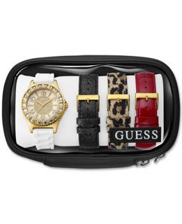 GUESS Womens White Strap Watch & Interchangeable Straps Set 40mm