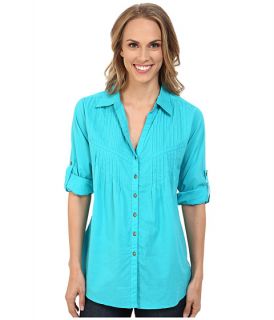 Roper 0137 Turquoise Cotton Blouse Blue