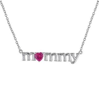 Allura 0.59 CT. T.W. Simulated Ruby Mommy Pendant Necklace in