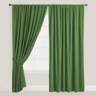 Dark Green Velvet Dual Tab Top Curtain