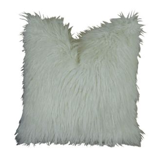 Plutus Curly Mongolian Faux Fur White Handmade Double sided Throw