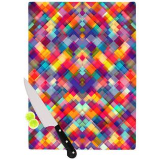 KESS InHouse Squares Everywhere by Danny Ivan Rainbow Shapes Cutting Board