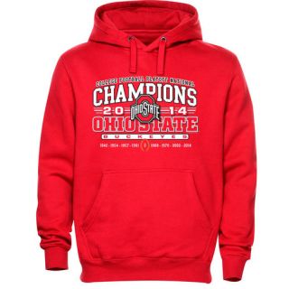 Ohio State Buckeyes Scarlet 2014 College Football Playoff National Champions Commemorative 8 Time Champs Hoodie