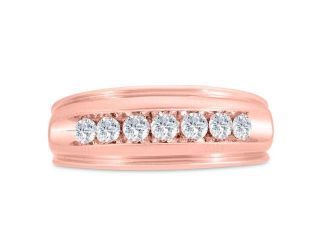 Men's 1/2ct Diamond Ring In 14K Rose Gold, I J K, I1 I2