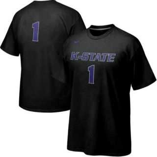 Nike Kansas State Wildcats #1 Replica Basketball Jersey T Shirt   Black