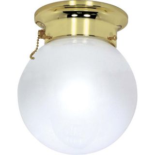 8 in W Polished Brass Ceiling Flush Mount Light