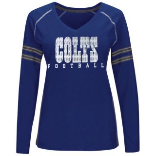 Majestic Indianapolis Colts Womens Royal Blue Deep Fade Route Long Sleeve T Shirt