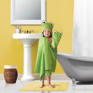 Kids' Hooded Bath Towel and Wash Mit Set