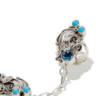 Chaco Canyon Couture Swiss Blue Topaz and Sleeping Beauty Turquoise Sterling Si   7841351