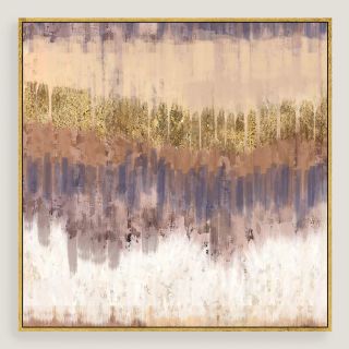 Golden Field Canvas Wall Art with Gold Leaf
