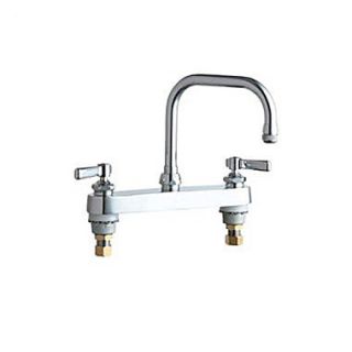 Chicago Faucets 527 Deck Mount Double Handle Centerset Kitchen Faucet with Lever Handles