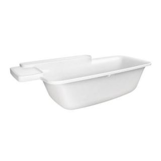 Hansgrohe Axor Bouroullec 5.5 ft. Center Drain Bathtub with Shelf in White 19955000