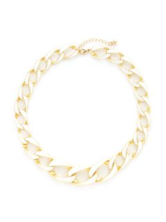 White & Gold Chain Necklace by Sparkling Sage